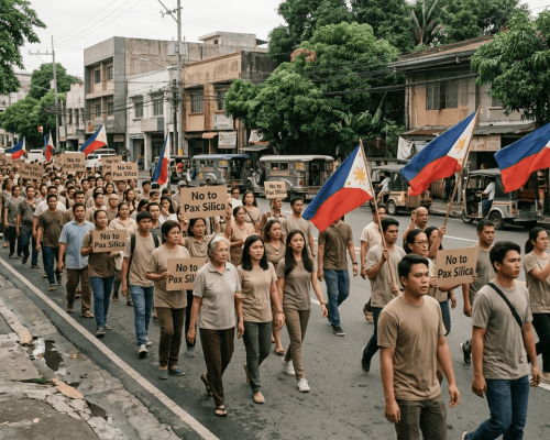 Pax Silica protest farmers environmental groups Manila US Embassy