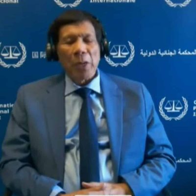 Initial apperance of suspect Rodrigo Roa Duterte.     GRAB FROM ICC